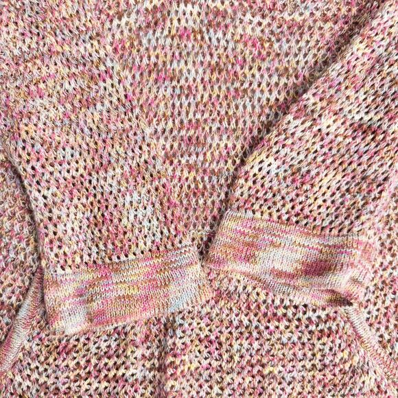 Christopher & Banks Open Knit Hooded Sweater Womens XL Cotton Beach Boho Rainbow - Picture 16 of 16